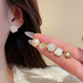 Pearl Metal Stud Earring Multi Pair Silver Gold Sets view 4