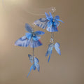 Blue And Purple Sheer Fabric Butterfly Long Hook Earrings view 6