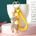 Jeweled Goat Keychains in White, Blue and Pink with Braided Options view 3