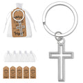 Silver Hollow Cross Keychain Open Frame Split Ring view 1