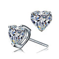 Heart-Shaped Solitaire Stud Earrings In Seven Stone Colors view 6