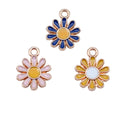 Gold Tone Daisy Enamel Charms in Three Petal Colors view 5