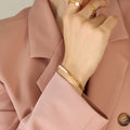 Gold Freshwater Pearl And Figaro Chain Mixed Bracelet view 6