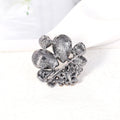 Gold Tone Silver Tone Flower Crystal Metal Brooch Pin 3.6 x 3.7 cm view 5