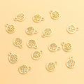 Openwork Chinese Fu Character Gold Tone Alloy Charm Pendant view 4
