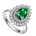 Pear-Shaped Double-Halo Ring In Four Center Stone Colors view 5
