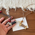 Ceramic Dachshund Pendant Necklace On Braided Cord view 4
