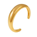 C-Shape Open Cuff Bracelet Polished Gold Or Silver Tone view 5