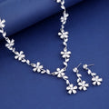 Black Silver Tone Flower Crystal Metal Necklace Statement Jewelry view 2
