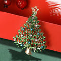 Green Enamel Christmas Tree Brooch With Multicolor Ornaments view 4