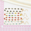 Gold Tone Multicolor Round Evil Eye Link Chain Bracelets view 2