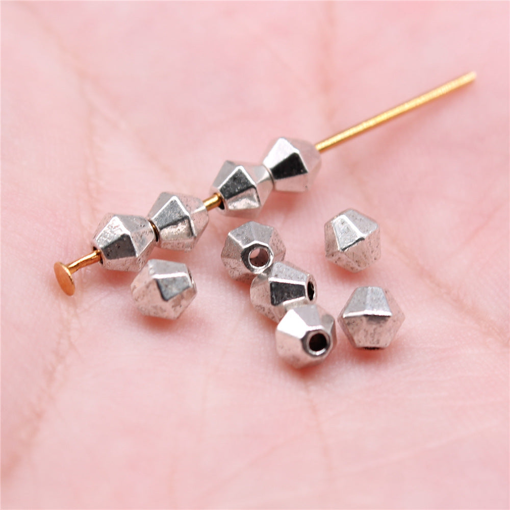 4x4x4mm 0.2g Multicolor Zinc Alloy Round Small Hole Loose Metal Beads for Bracelet Necklace DIY Making