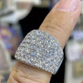 Square Pave Extra-Wide Signet Statement Ring In Polished Silver Tone view 5