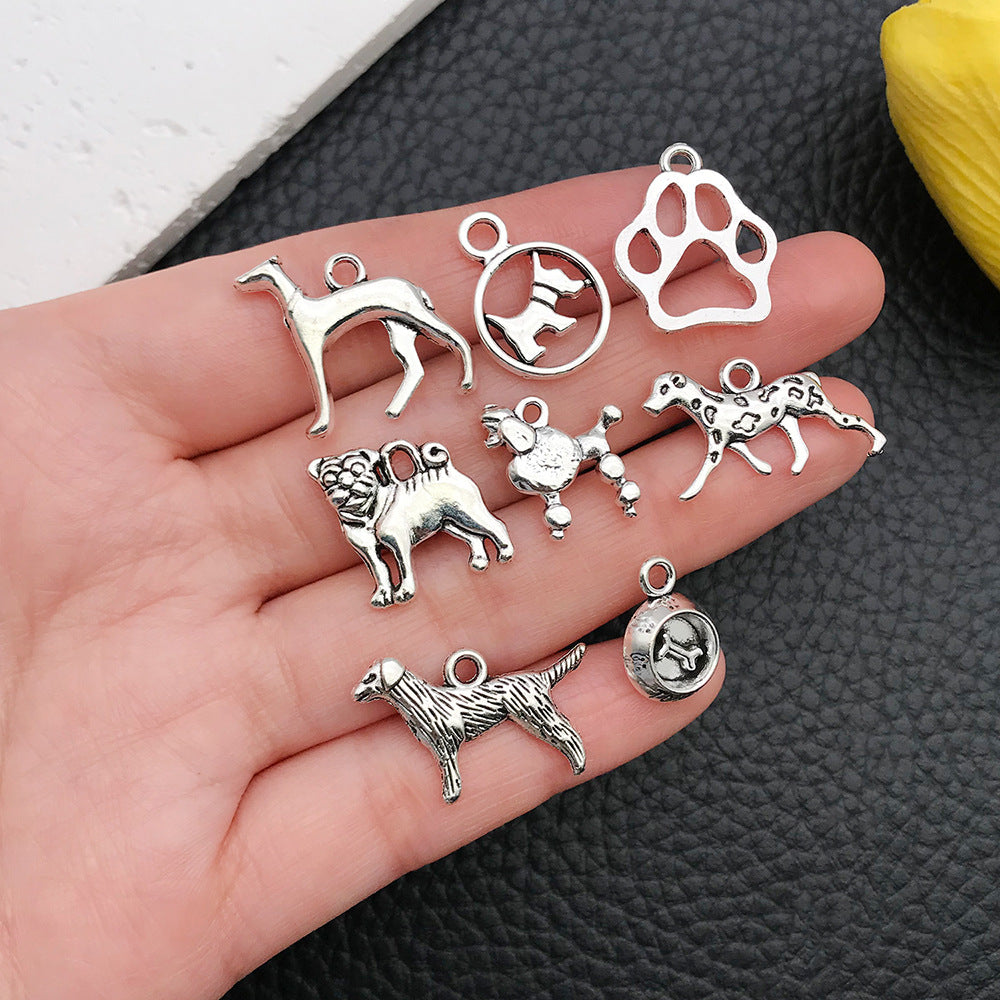 Antique Silver Zinc Alloy Dog Animal Charm Pendant Style 5779 for Bracelet Necklace DIY