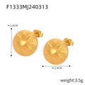 Gold Shell Drop Open Teardrop Star Stud Earrings Three Styles view 8