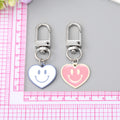 Colorful Heart Smiley Face Clip Keychains in Four Colors view 4