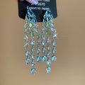 Green Leaf Crystal Chandelier Earrings in Four Distinct Styles view 7