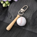Soccer Ball and Baseball Bat Sports Clip Keychains view 2