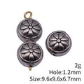 Daisy Pattern Round Metal Beads in Silver and Gold view 5