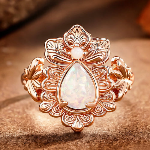 Image 2 showing iridescent teardrop floral ring