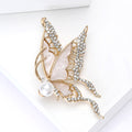 Open Wing Crystal Butterfly Brooch Decorative Lapel Pin view 3