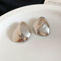 Polished Organic Triangle Stud Earrings in Gold and Silver Tones view 7