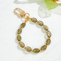 Coffee Bean Bead Bracelet Keychain With Gold Clasp view 6