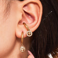 Crystal Tree of Life and Flower Drop Hoop Earrings in Nine Styles view 3