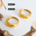 Ribbed Dome Band Ring Gold Or Steel Multiple Us Sizes view 2