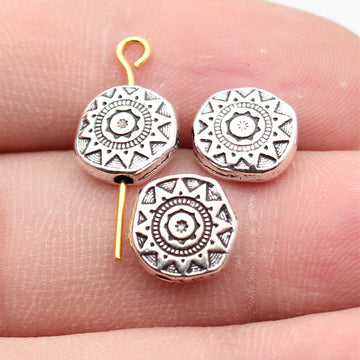 Sun-Pattern Round Small-Hole Beads in Seven Size and Finish Styles