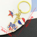 Fourth of July Patriotic Enamel Keychains in 10 Designs view 10