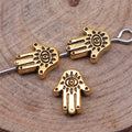 Hamsa Hand Metal Beads in 2 Metal Finishes for Jewelry Making view 2