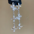 Crystal Butterfly Long Tassel Drop Earrings in Three Colors view 7
