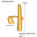 Open Geometric Bar Ring Gold Steel Two-Tone Stainless view 7
