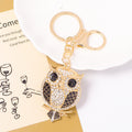 Rhinestone Owl Bird Metal Keychain Gold Clasp Enamel Wings view 7