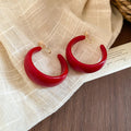 Colorful Chunky Resin C Hoop Geometric Statement Earrings view 8