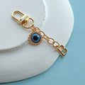 Gold-Tone Rhinestone Evil Eye Charm With Letter Cutout Pendant view 7