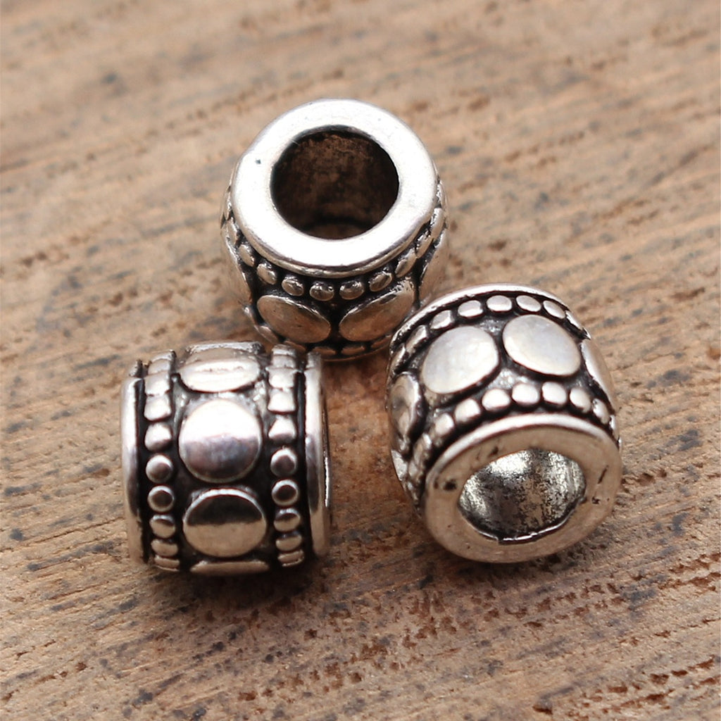 7x7x6mm 0.8g Multicolor Zinc Alloy Embossed Dot Large Hole Spacer Beads for Bracelet Jewelry Making