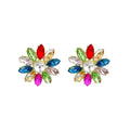 Marquise Petal Flower Statement Stud Earrings in Four Colors view 5
