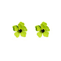 Five Color Layered Flower Black Center Stud Earrings view 6