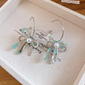 Silver Bow Pearl Tassel Hook Earrings Statement Jewelry view 6