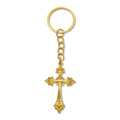 Gold-Tone Metal Ornate Cross Keychain, Single Or Pouch And Tag Set view 5