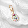 Colorful Printed Eye Oval Lobster-Clasp Charms in Six Designs view 6