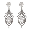Gold Tone Silver Tone Green Teardrop Openwork Five Designs Metal Dangle Earrings view 6