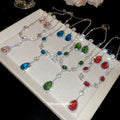 Rhinestone Oval Teardrop Necklace and Earring Sets view 1