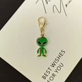 Green Enamel Alien Keychains Gold Lobster Clasp Four Styles view 7