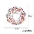 Rose Gold Tone Twisted Metal Knot Circle Brooch Pin view 5