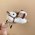 Fabric Pony Hair Claw Clips Sherpa Back Three Colorways view 8