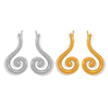 Spiral Swirl Geometric Stud Earrings Gold Steel Pair view 5