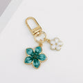 Enamel Flower Charm Keychain with Mini Flower Accent view 6